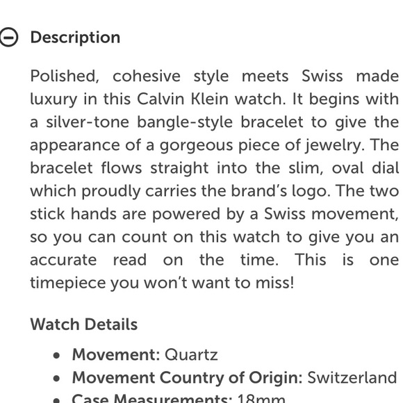 Calvin Klein watch bangle bracelet - Picture 7 of 8